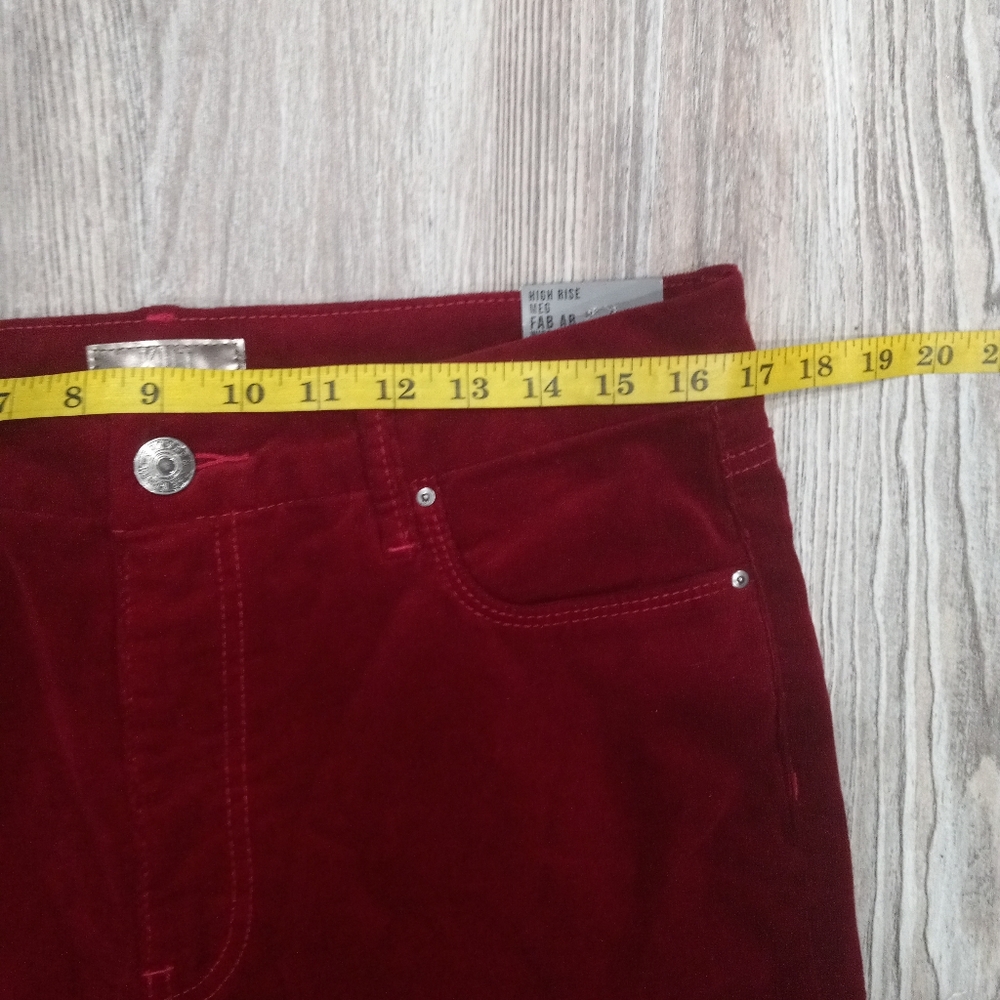 Kut From The Kloth Velvet High Rise Meg Fab Ab Wide Red Pants - Picture 6 of 16